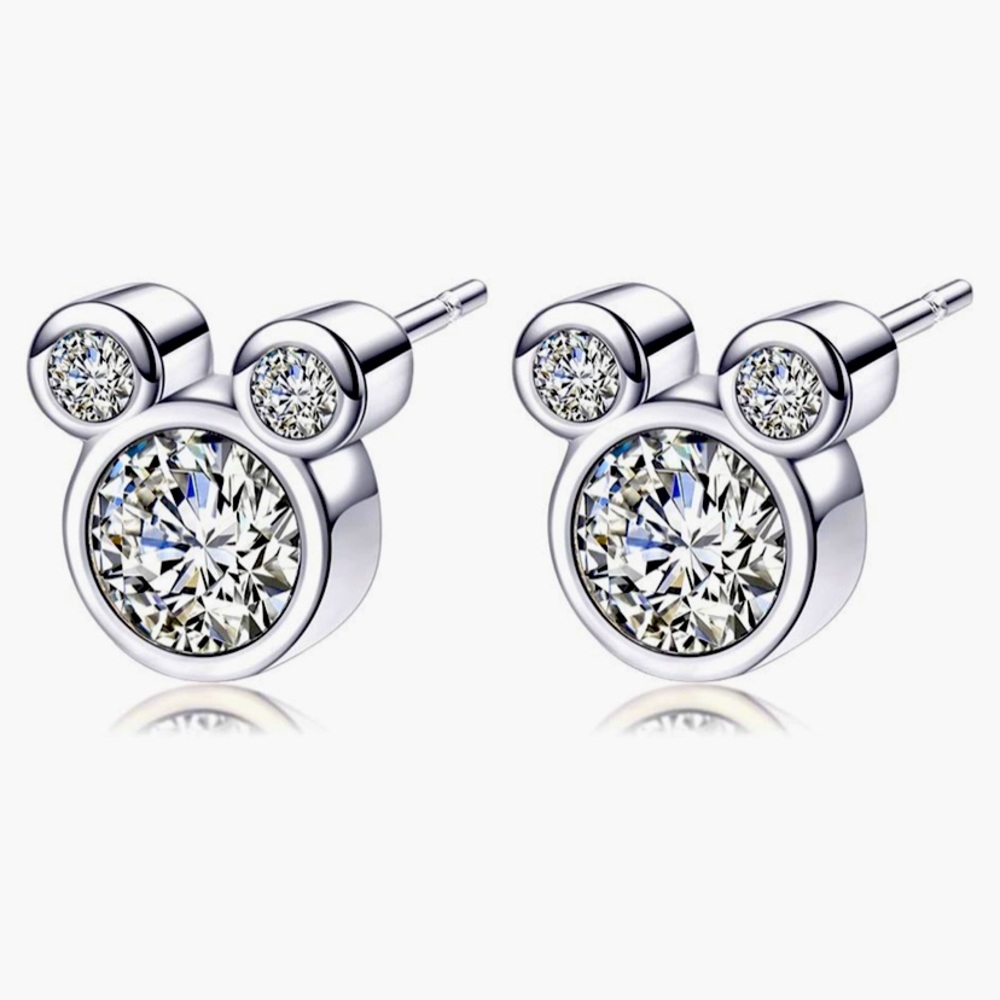 Stud Earring, S925 Silver Stud Earring Sparkling … - image 1
